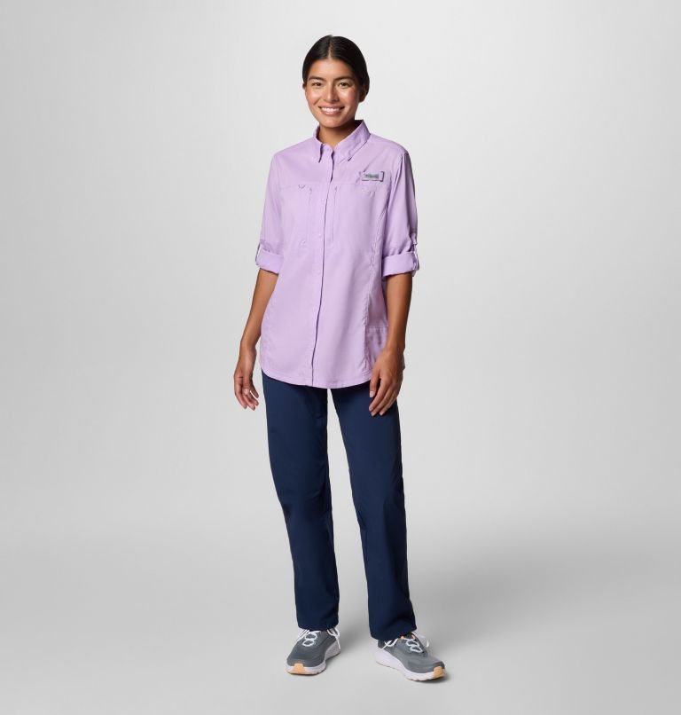 Women's PFG Shadowcaster Zero Long Sleeve Shirt, Color: Hydrangea, image 12
