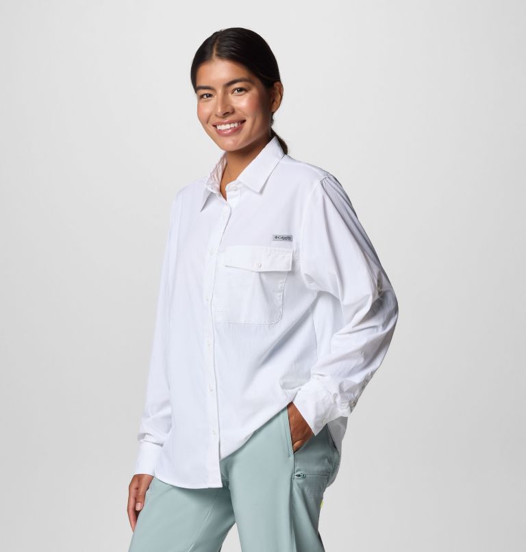 Women's PFG Wild Cast Long Sleeve Shirt, Color: White, image 3