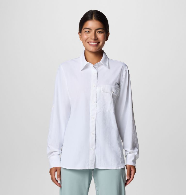 Women's PFG Wild Cast Long Sleeve Shirt, Color: White, image 1