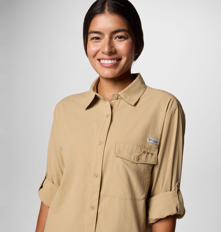 Women's PFG Wild Cast Long Sleeve Shirt, Color: Beach, image 4