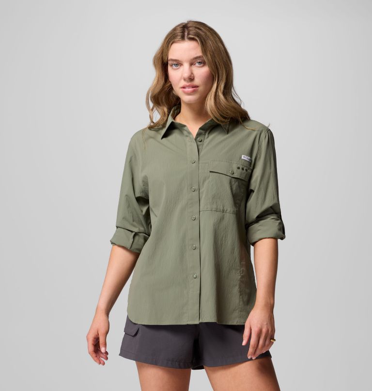 Women's PFG Wild Cast Long Sleeve Shirt, Color: Cypress, image 5