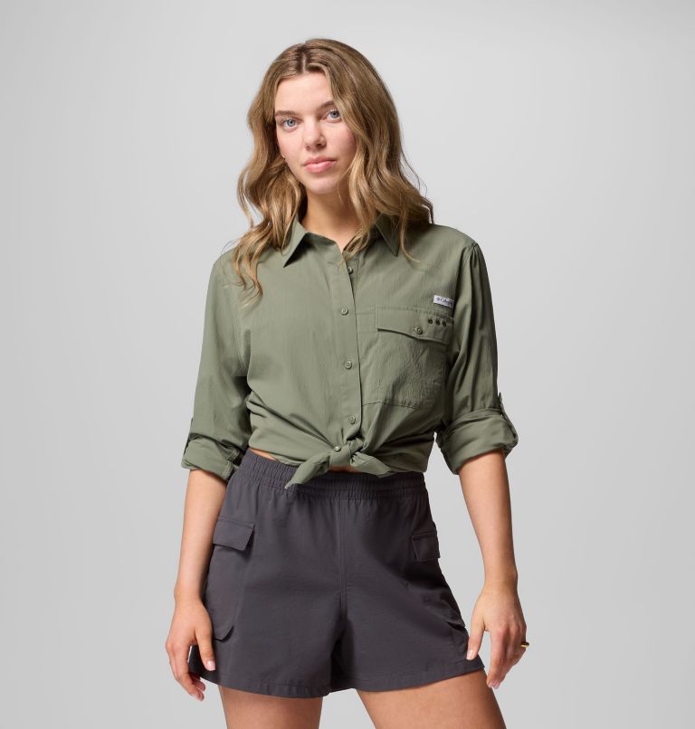 Women's PFG Wild Cast Long Sleeve Shirt, Color: Cypress, image 10