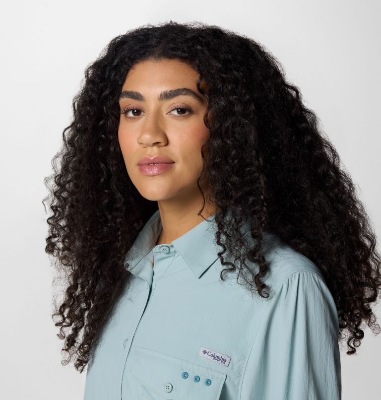 Women's PFG Wild Cast Long Sleeve Shirt, Color: Crushed Blue, image 4
