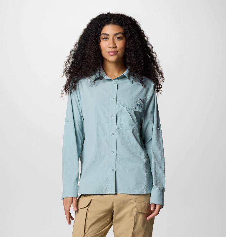 Women's PFG Wild Cast Long Sleeve Shirt, Color: Crushed Blue, image 1