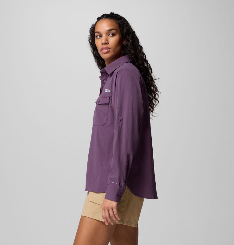 Women's PFG Wild Cast Long Sleeve Shirt, Color: Dusty Purple, image 4