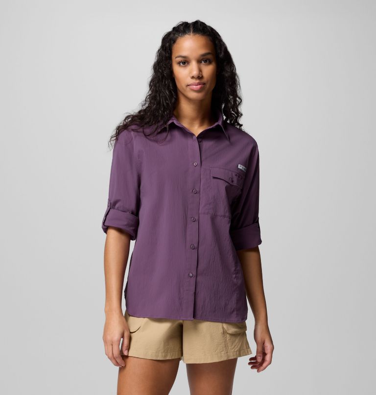Women's PFG Wild Cast Long Sleeve Shirt, Color: Dusty Purple, image 1
