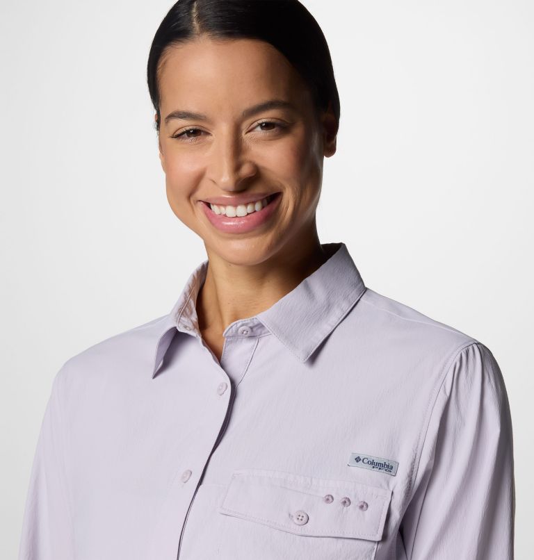 Women's PFG Wild Cast Long Sleeve Shirt, Color: Lavender Pearl, image 4