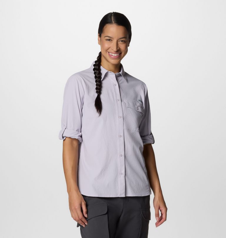 Women's PFG Wild Cast Long Sleeve Shirt, Color: Lavender Pearl, image 8
