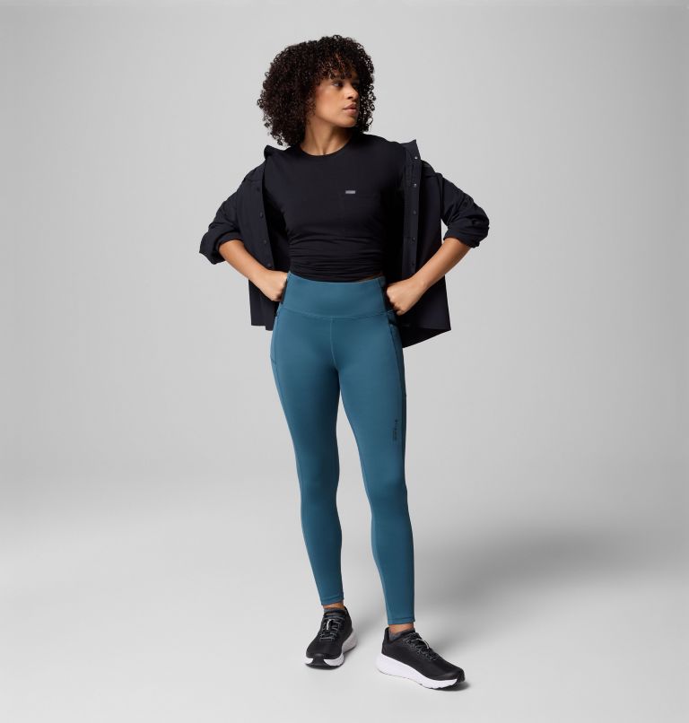 Women's Summit Valley Leggings, Color: Everblue, Black, image 8