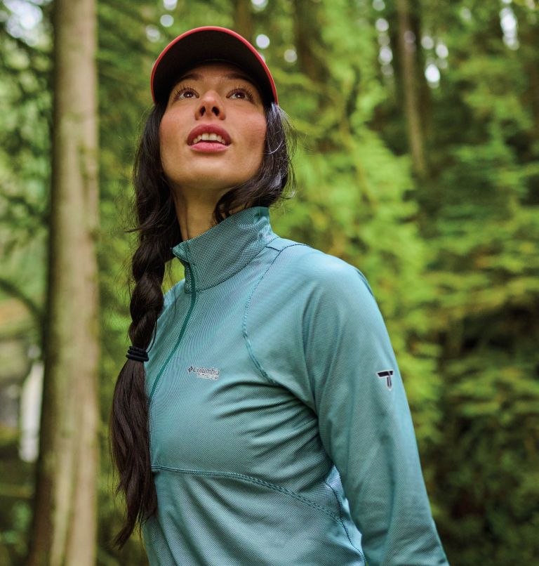 Women's Summit Valley Long Sleeve Half Zip Shirt, Color: River Blue, image 9