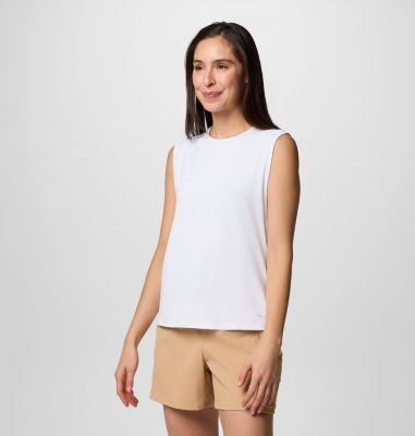 Women's Chill River II Technical Tank, Color: White, image 7