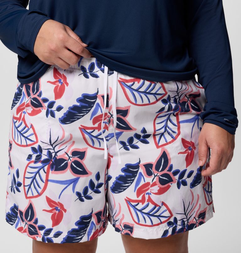 Women's Sandy River Printed Shorts III - Plus Size, Color: White Pasteled, image 4