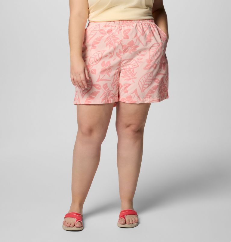 Women's Sandy River Printed Shorts III - Plus Size, Color: Pink Sand Pasteled Tonal, image 1