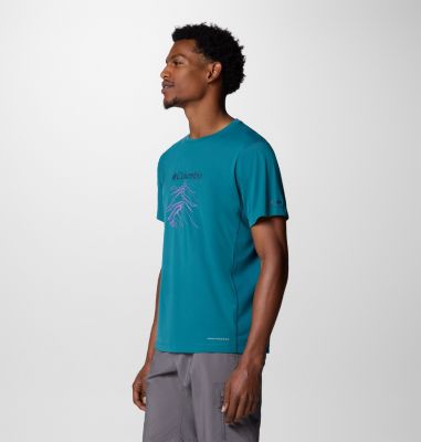 T-shirt tecnica, leggera e stampata Zero Rules da uomo, Color: River Blue, Ridge Line Life, image 15