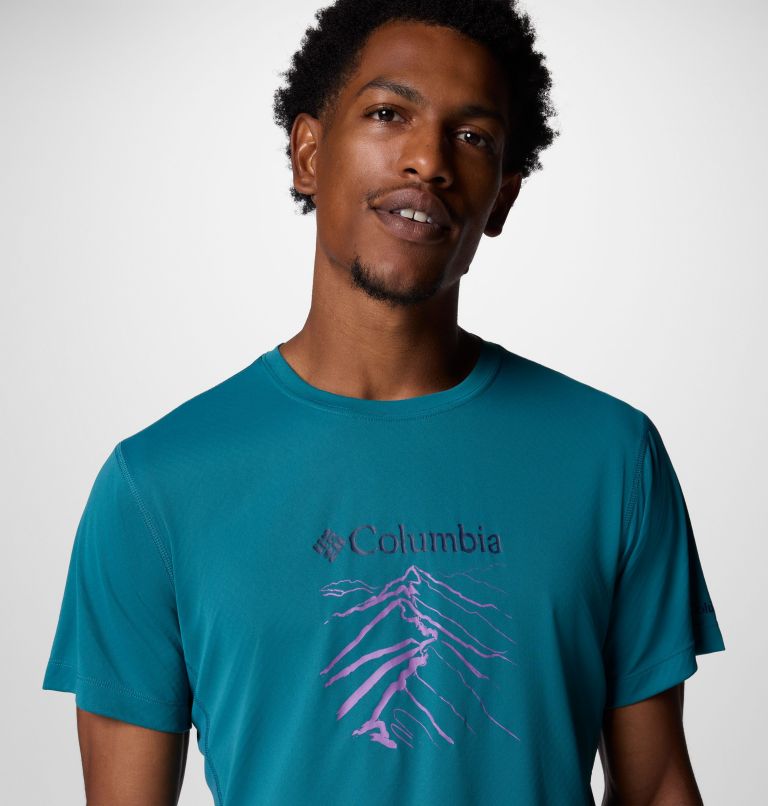 T-shirt tecnica, leggera e stampata Zero Rules da uomo, Color: River Blue, Ridge Line Life, image 4