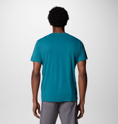 Men's Zero Rules Light Graphic Technical T-Shirt, Color: River Blue, Ridge Line Life, image 8