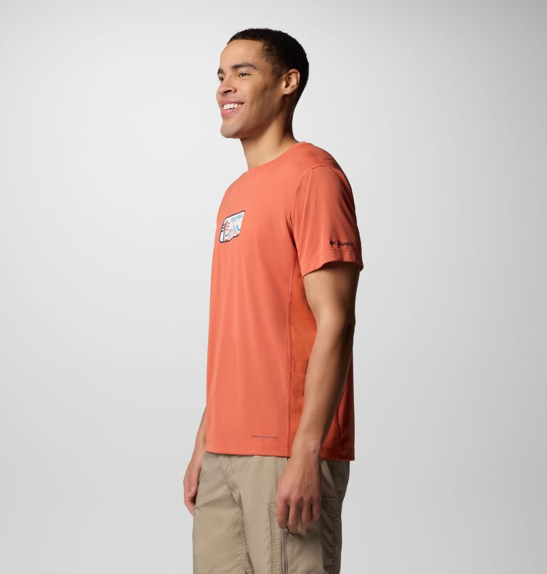 Men's Zero Rules Light Graphic Technical T-Shirt, Color: Tuscan, Actively Cooled, image 3
