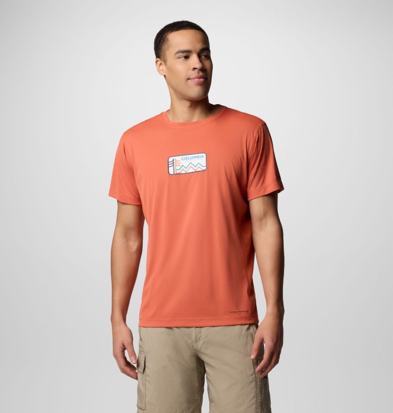 Men's Zero Rules Light Graphic Technical T-Shirt, Color: Tuscan, Actively Cooled, image 1