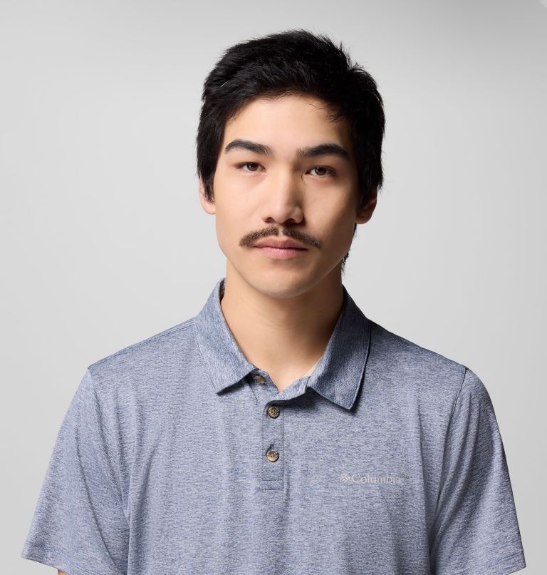 Men's Tech Trail Utility Polo, Color: Collegiate Navy Heather, image 5