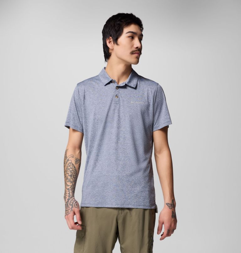 Men's Tech Trail Utility Polo, Color: Collegiate Navy Heather, image 1