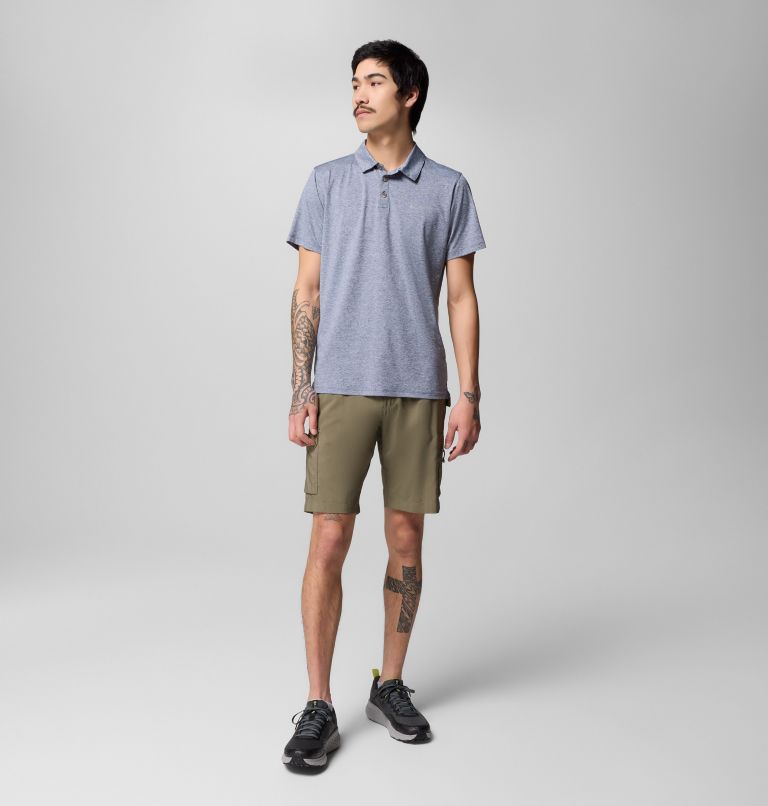 Men's Tech Trail Utility Polo, Color: Collegiate Navy Heather, image 2