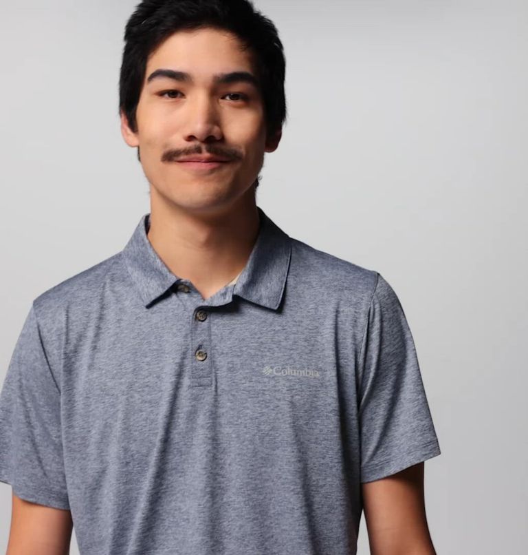 Men's Tech Trail Utility Polo, Color: Collegiate Navy Heather