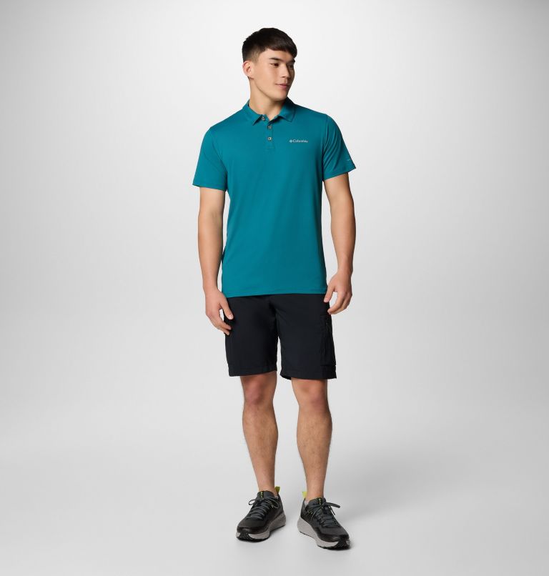 Men's Tech Trail Utility Polo - Tall, Color: River Blue, image 2