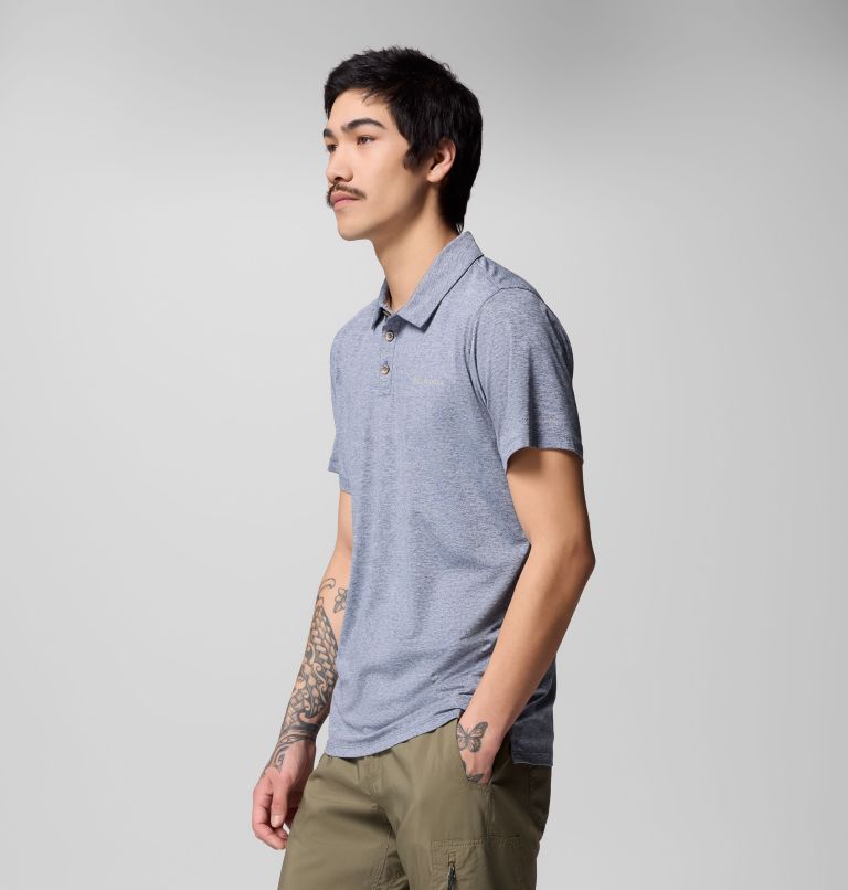 Men's Tech Trail Utility Polo - Tall, Color: Collegiate Navy Heather, image 4