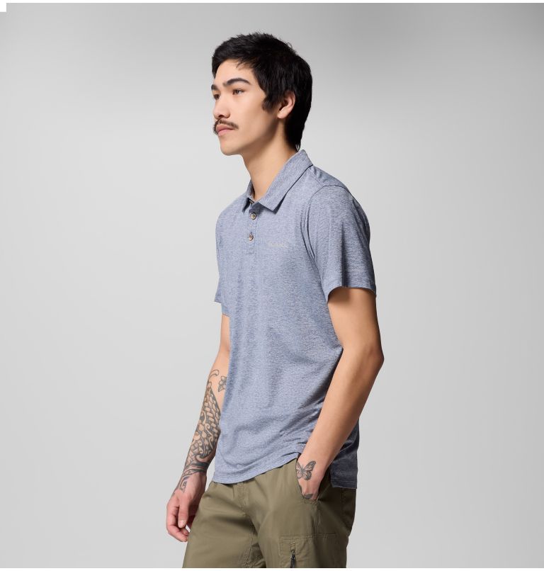 Polo Tech Trail Utility para hombre, Color: Collegiate Navy Heather, image 4