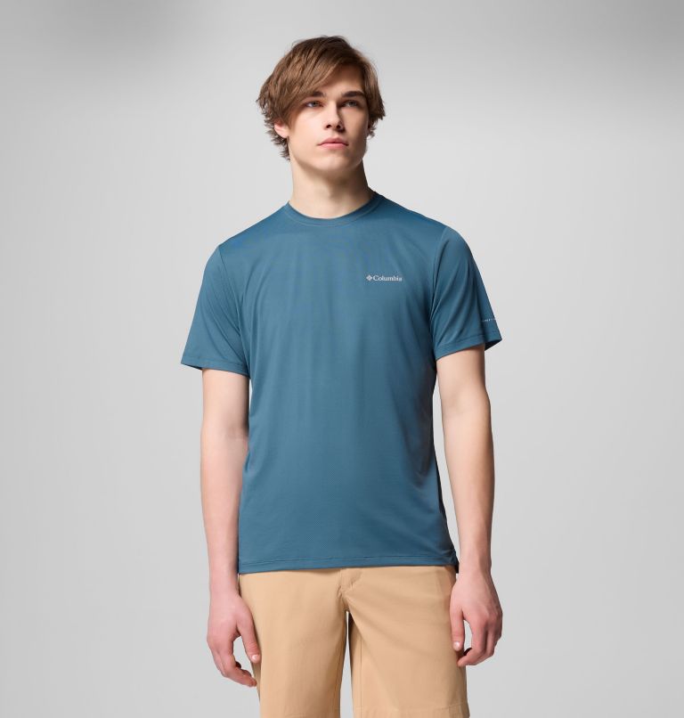 Men's Tech Trail Utility Short Sleeve Crew, Color: Everblue, image 1
