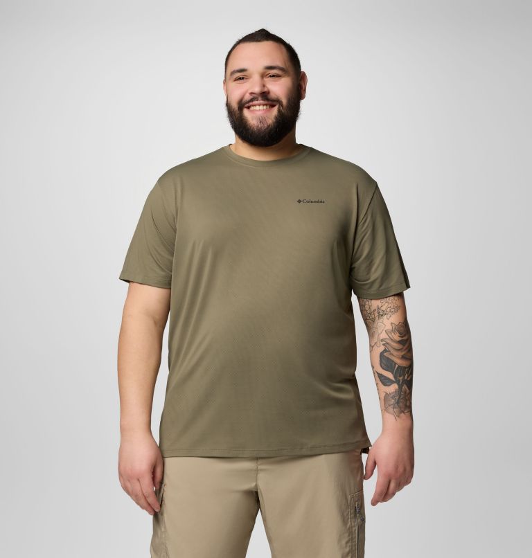 Men's Tech Trail Utility Short Sleeve Crew - Big, Color: Stone Green, image 1