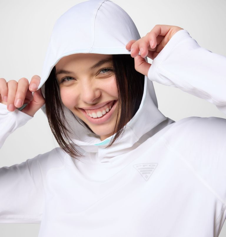 Women's PFG Wild Cast Sun Hoodie, Color: White, image 4