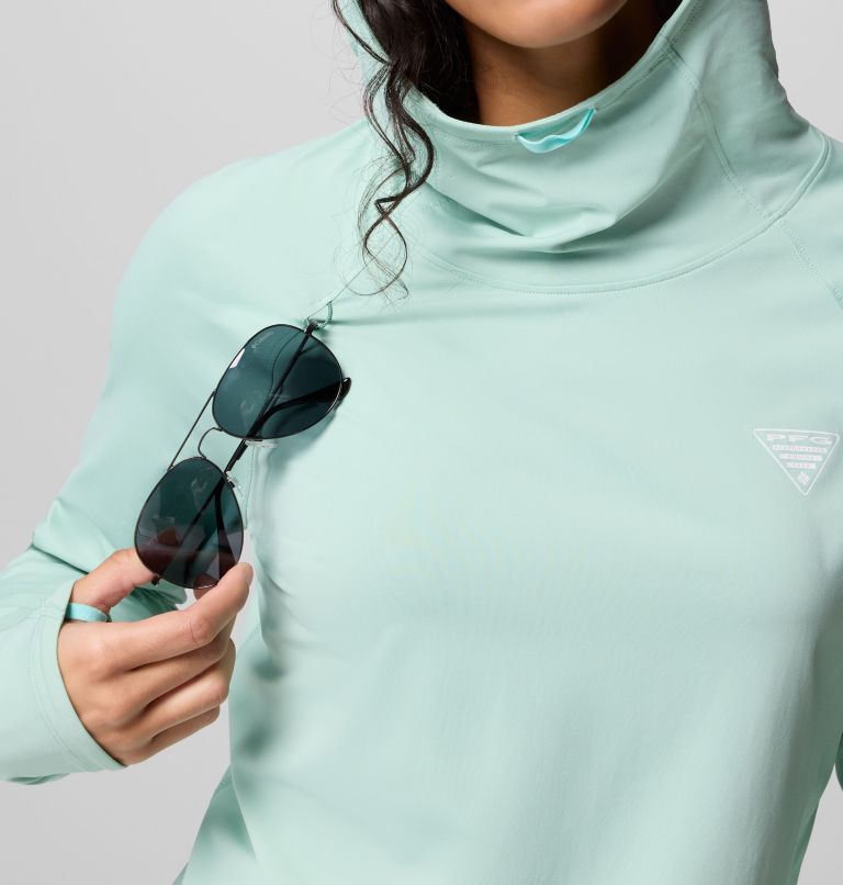 Women's PFG Wild Cast Sun Hoodie, Color: Misty Jade, image 6