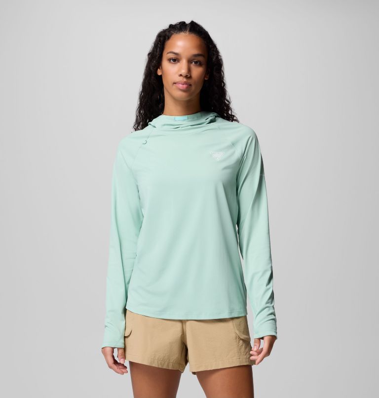 Women's PFG Wild Cast Sun Hoodie, Color: Misty Jade, image 1