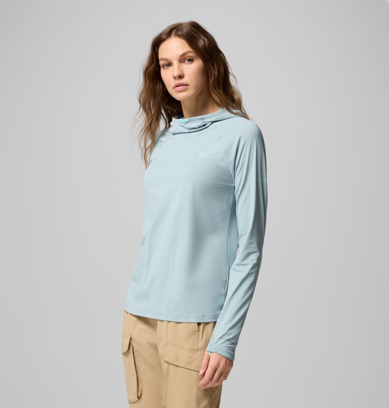 Women's PFG Wild Cast Sun Hoodie, Color: Crushed Blue, image 4