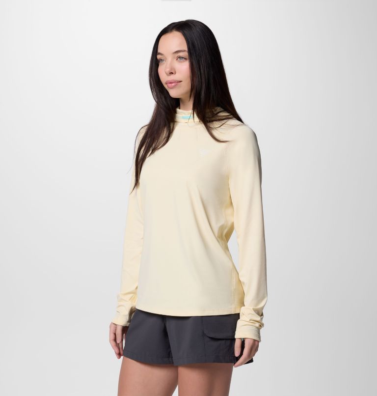 Women's PFG Wild Cast Sun Hoodie, Color: Lemon Wash, image 3