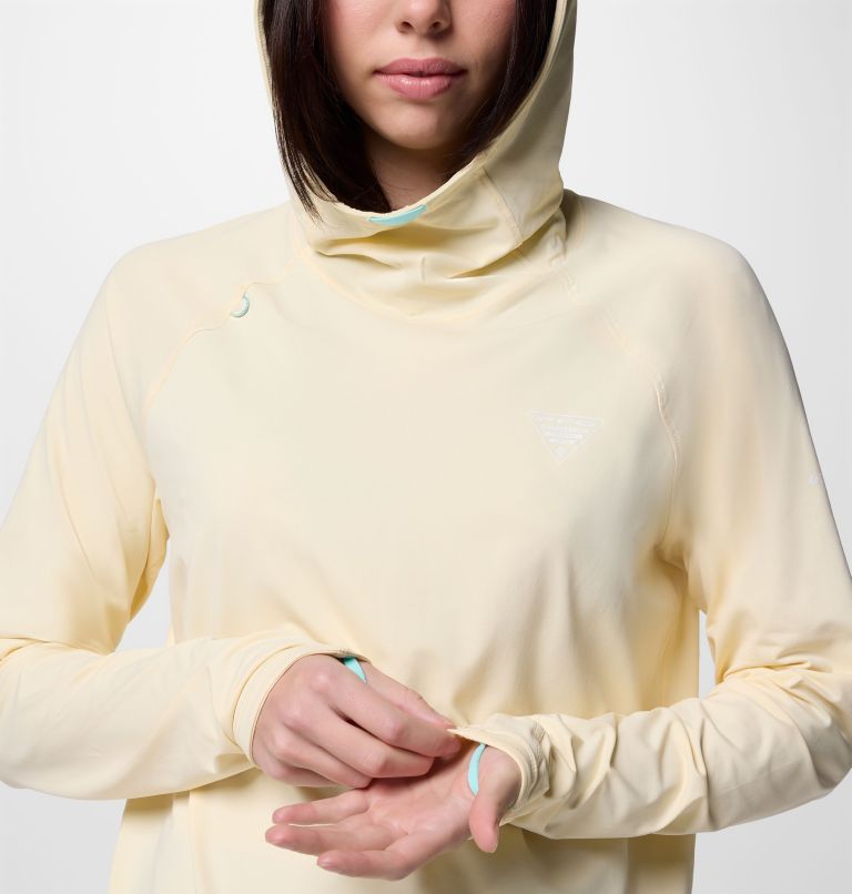 Women's PFG Wild Cast Sun Hoodie, Color: Lemon Wash, image 5
