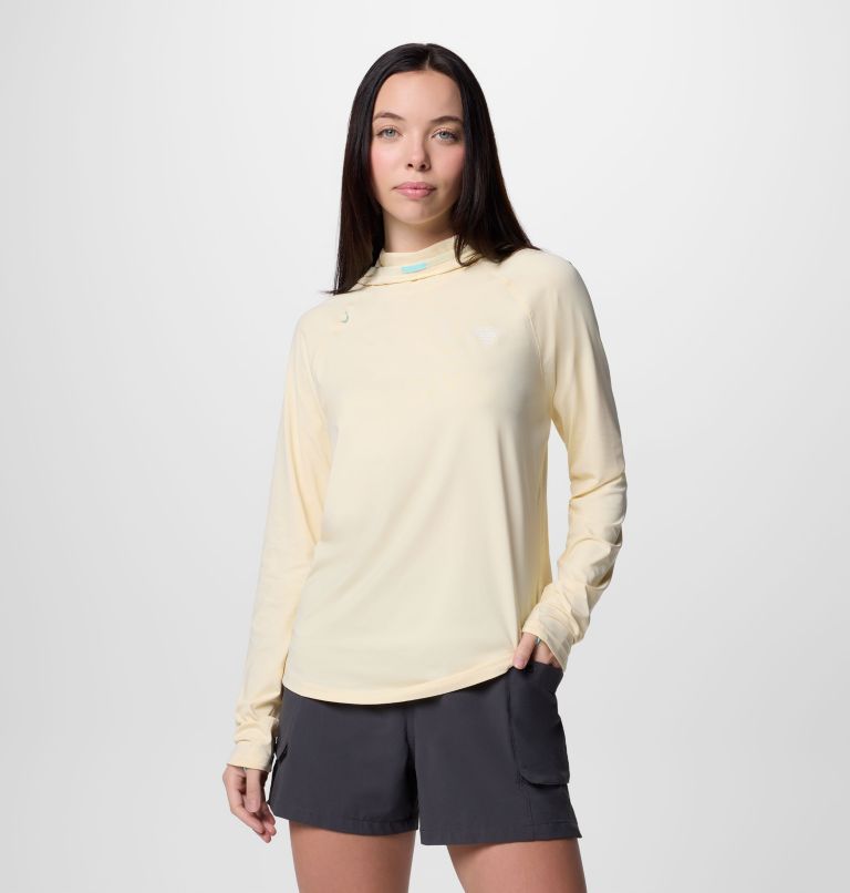 Women's PFG Wild Cast Sun Hoodie, Color: Lemon Wash, image 1