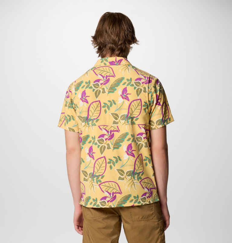 Homme Chemise tissée utilitaire à manches courtes imprimée Tech Trail, Color: Sand Dune Pasteled, image 3