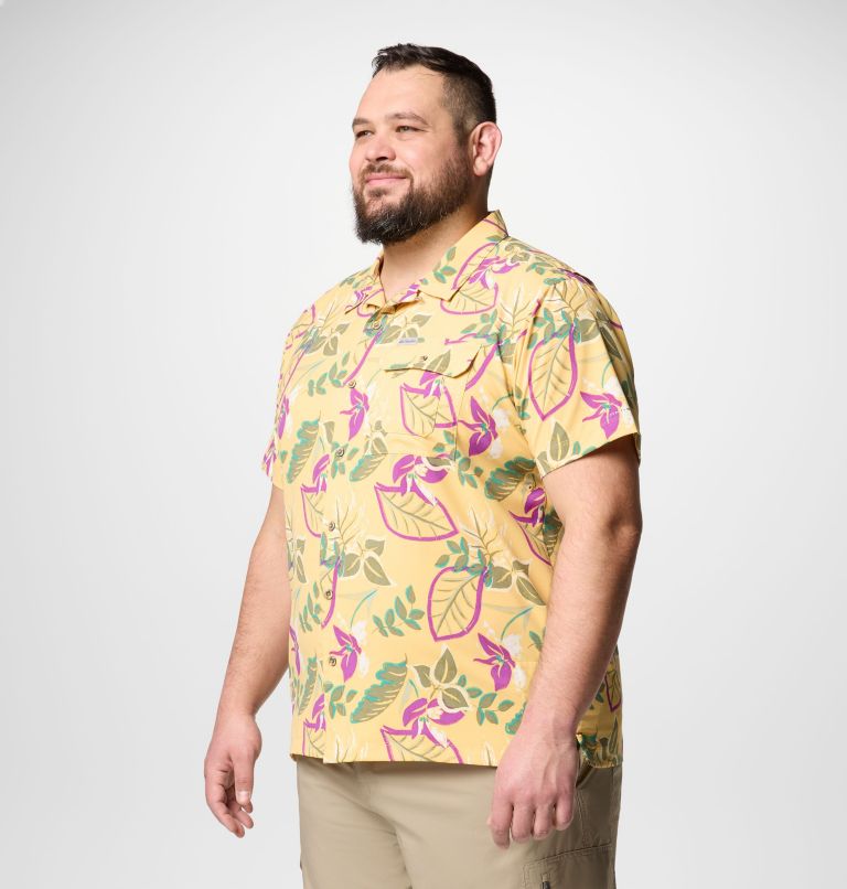 Homme Chemise tissée utilitaire à manches courtes imprimée Tech Trail - Tailles fortes, Color: Sand Dune Pasteled, image 4