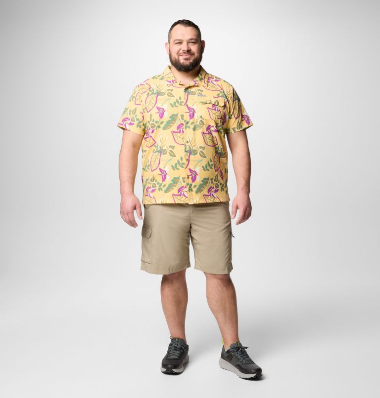 Homme Chemise tissée utilitaire à manches courtes imprimée Tech Trail - Tailles fortes, Color: Sand Dune Pasteled, image 2