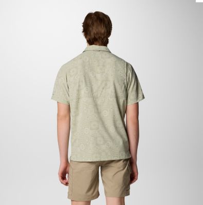 Men's Tech Trail Utility Printed Woven Short Sleeve Shirt, Color: Safari Blazing Trails, image 2