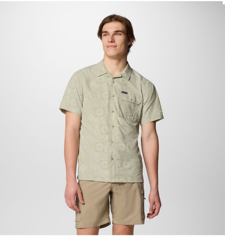 Tech Trail Utility Printed Woven SS, Color: Safari Blazing Trails, image 1