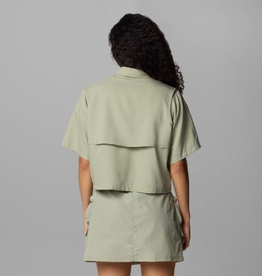 Women's Elevated View Utility Short Sleeve Shirt, Color: Safari, image 2