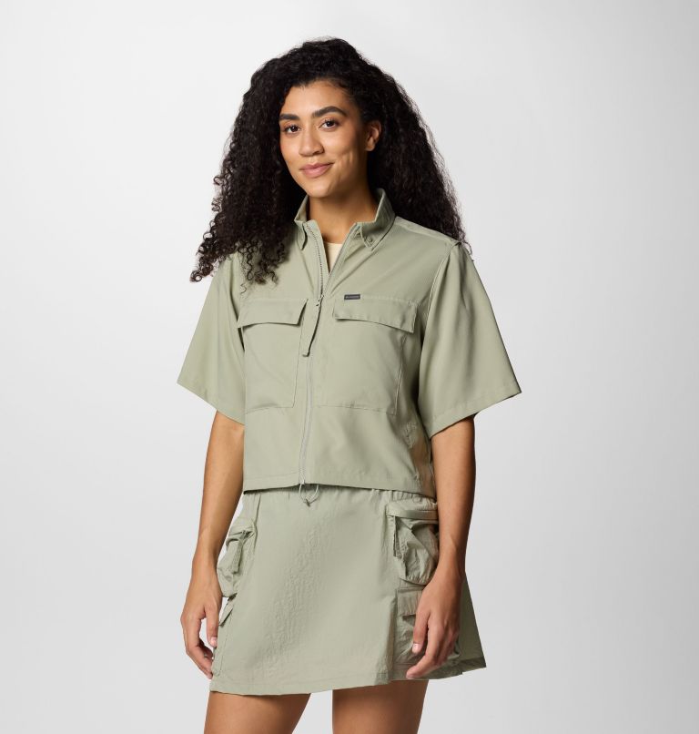 Camicia funzionale a manica corta Elevated View da donna, Color: Safari, image 1
