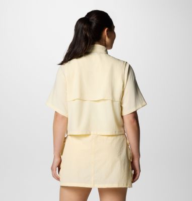 Women's Elevated View Utility Short Sleeve Shirt, Color: Lemon Wash, image 6