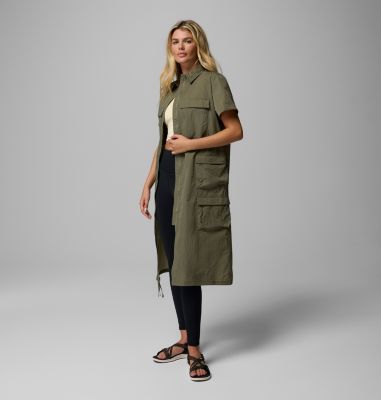 Women's Elevated View Utility Dress, Color: Stone Green, image 3