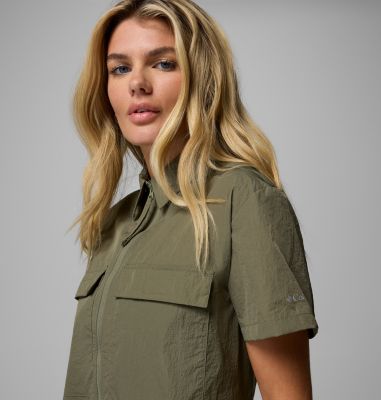 Women's Elevated View Utility Dress, Color: Stone Green, image 4