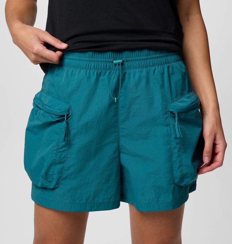 Women's Elevated View Cargo Shorts, Color: River Blue, image 4