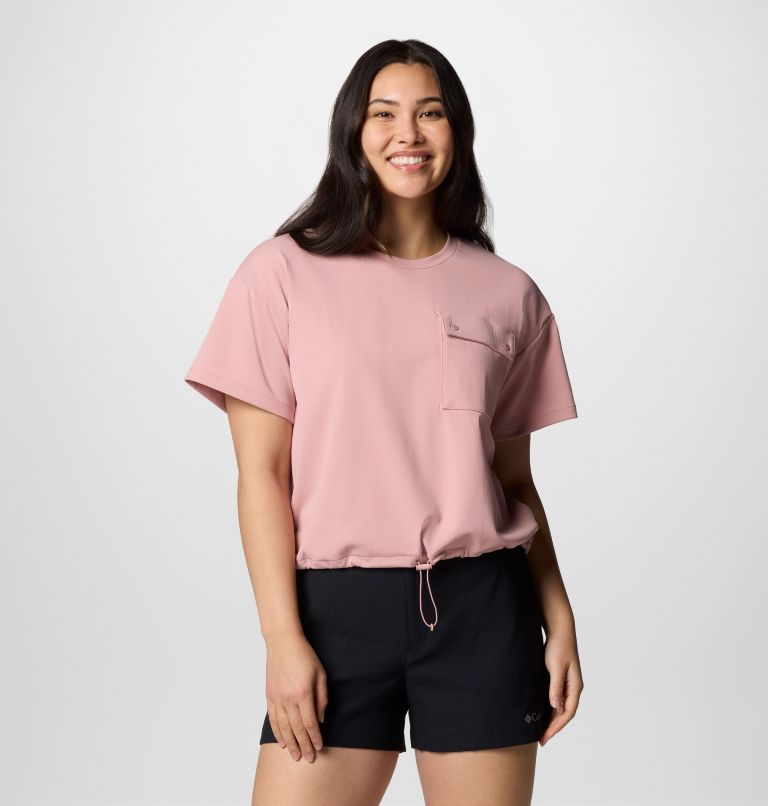 Femme Chemise en tricot à manches courtes Granite Point, Color: Eraser Pink, image 1
